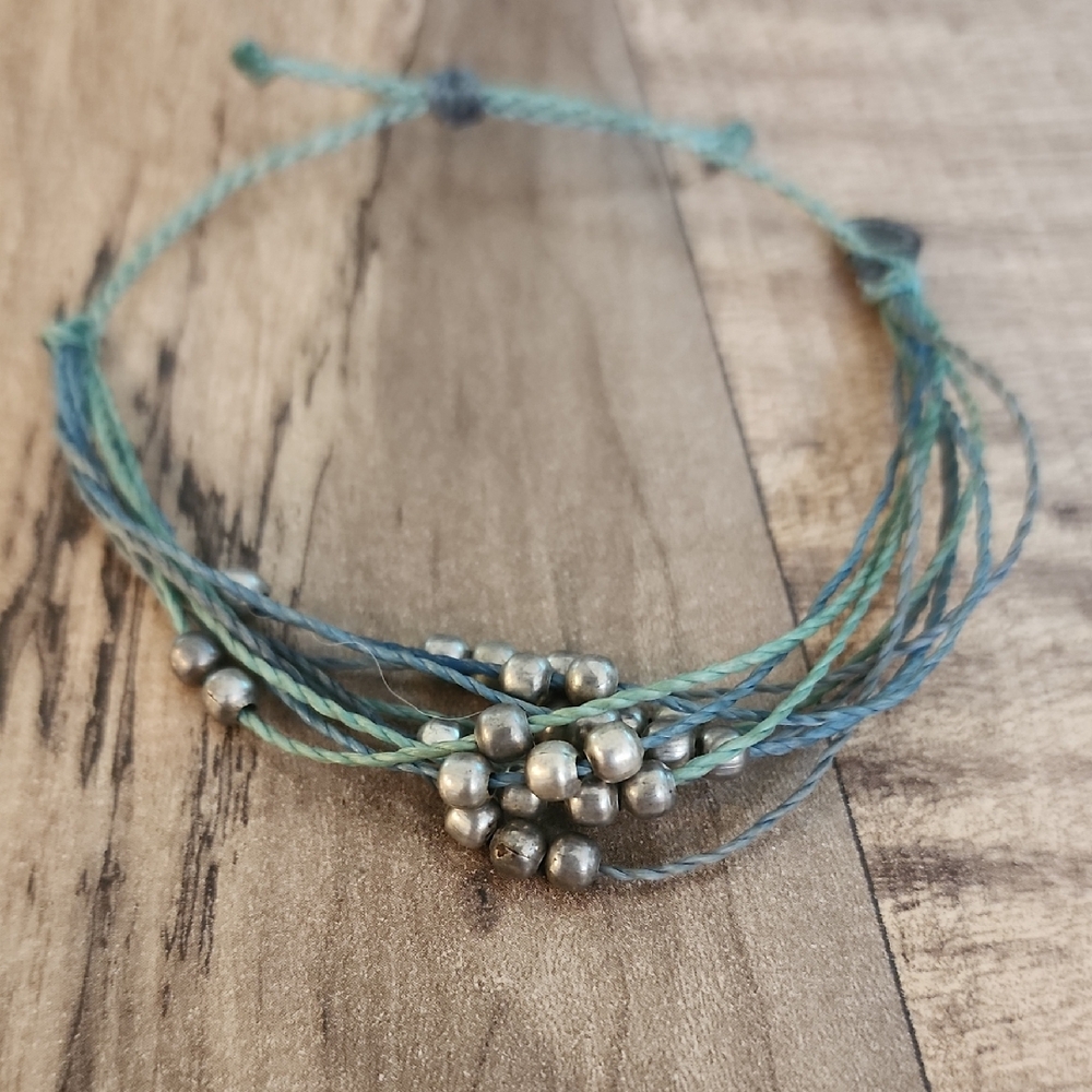 Pura Vida Silver and Teal Bracelet